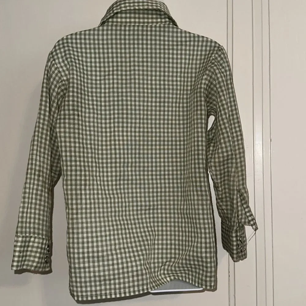 Vintage 70s‎ Sears green denim jean jacket/pants & matching western shirt